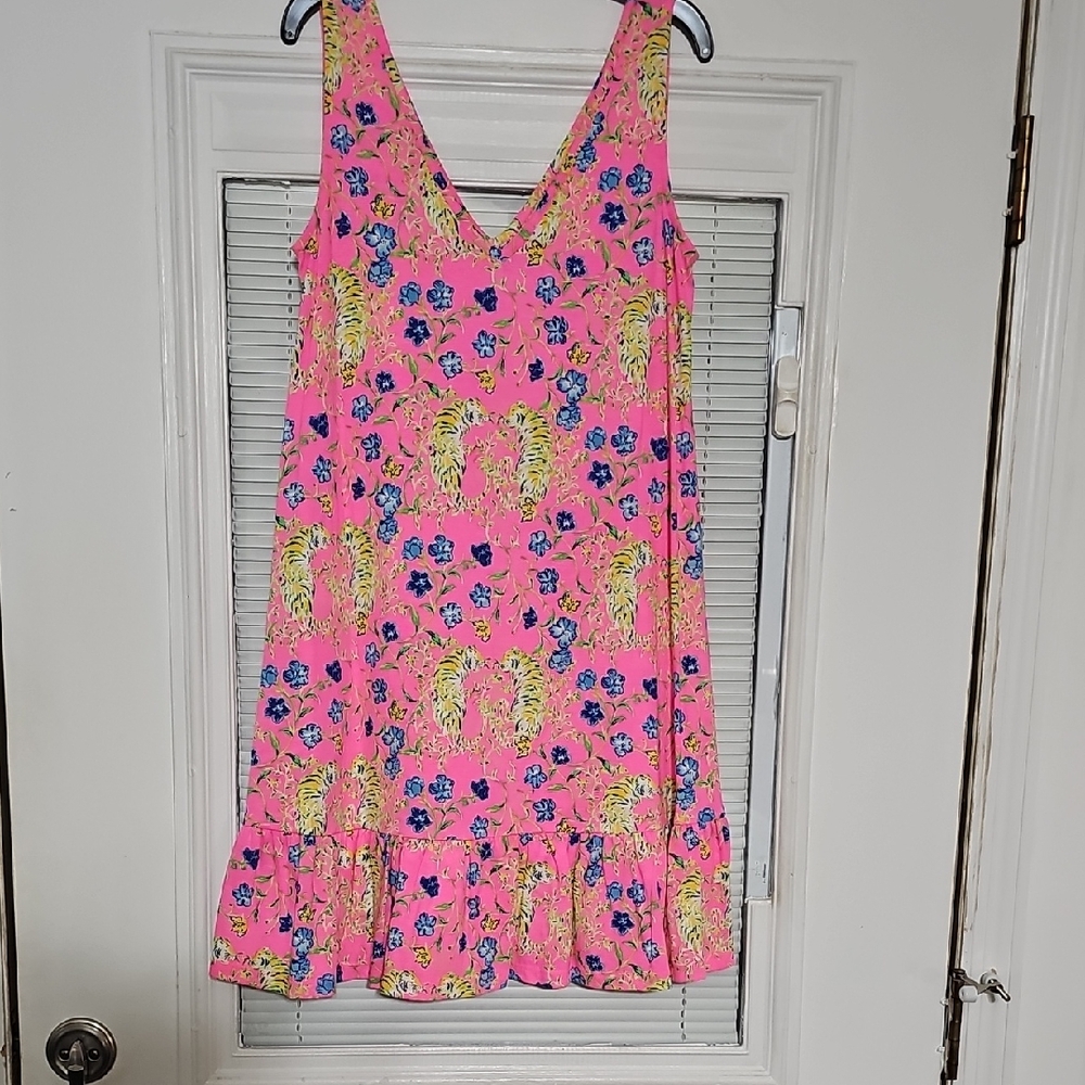 Lilly Pulitzer Pink Floral V-Neck Dress